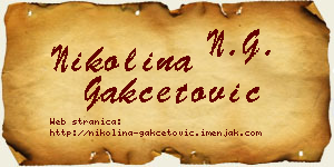 Nikolina Gakčetović vizit kartica